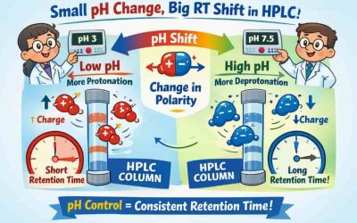 ⚗️ Small pH change, big retention time shift in HPLC!